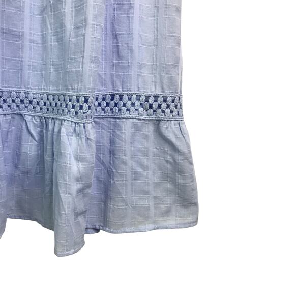 Knox Rose Dress Womens Size Medium Blue Eyelet Peasant V-Neck Short Sleeve NWT - Picture 2 of 10